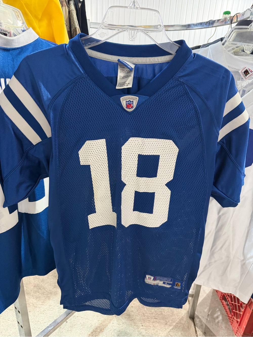 Lot of 4 Indianapolis Colts Peyton Manning #18 youth football jerseys. Includes